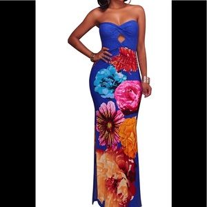 Woman’s floral print maxi dress